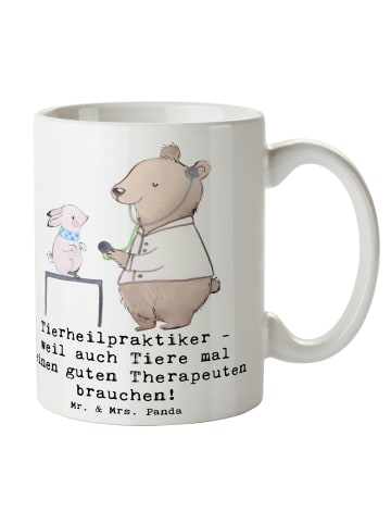 Mr. & Mrs. Panda Porzellantasse Tierheilpraktiker mit Spruch in Weiß