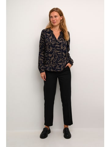 Kaffe Langarm-Bluse KAelse Regular fit in Brindle/Midnight Doodle Print