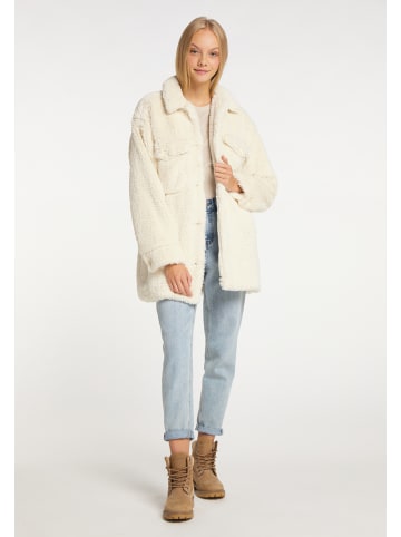 taddy Damen Teddyfell Mantel in Wollweiss