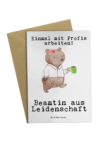 Mr. & Mrs. Panda babykarte Beamtin Leidenschaft mit Spruch in Weiß