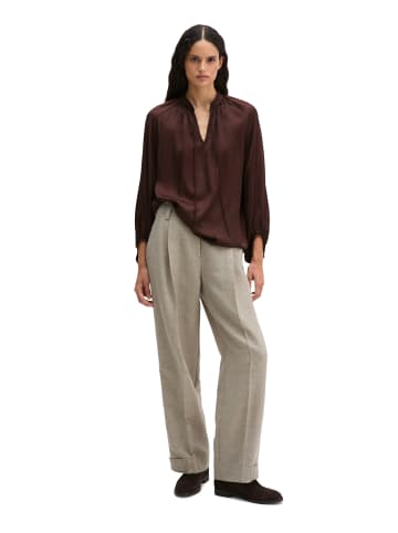 Satin-Boho-Bluse relaxed in Black Cherry