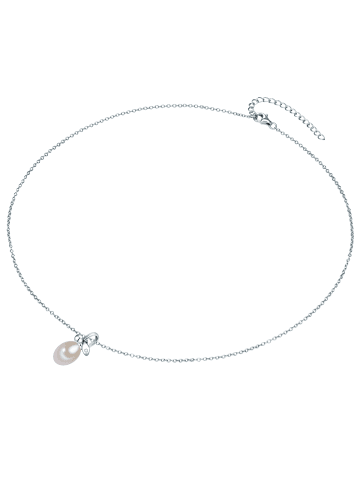 Valero Pearls Halskette aus Sterling Silber mit Zirkonia und Süßwasser-Zuchtperle in silber
