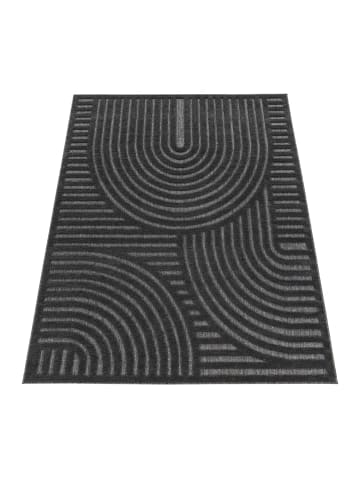 KADIMA DESIGN Teppich Kurzflor Struktur Wohnzimmer in Anthrazit