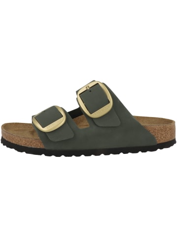 Birkenstock Pantolette Arizona Big Buckle Nubukleder schmal in gruen