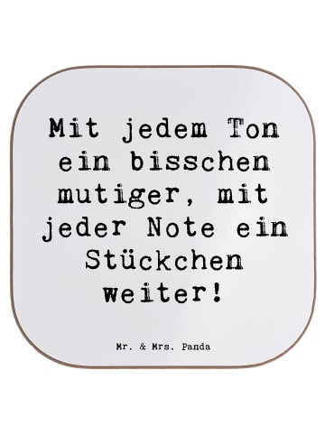 Mr. & Mrs. Panda Glasuntersetzer Spruch Ein neues Musikinstrumen... in Weiß