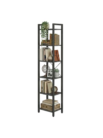 VASAGLE Regal Barnet in Schwarz - (B)30 x (H)187 x (T)39.6 cm
