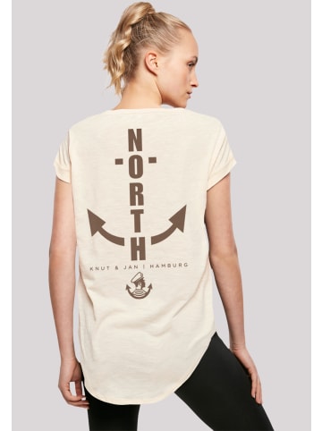 F4NT4STIC Long Cut T-Shirt North Anker Knut & Jan Hamburg in Whitesand