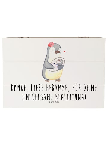 Mr. & Mrs. Panda Aufbewahrungsbox Liebe Hebamme mit Spruch in Weiß