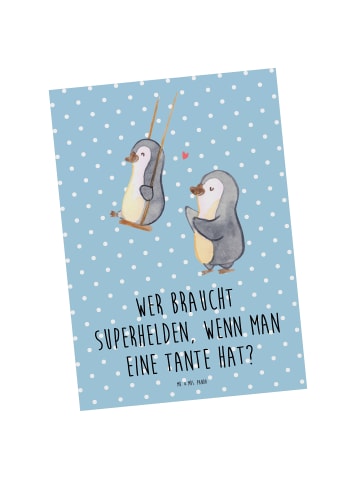 Mr. & Mrs. Panda Grußkarte Lieblings-Tante mit Spruch in Blau Pastell