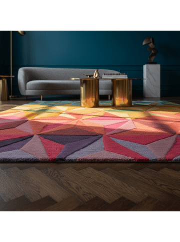 KADIMA DESIGN Luxus-Handgetufteter Wollteppich in Multifarben