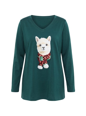 Ulla Popken Langarmshirt in smaragdgrün