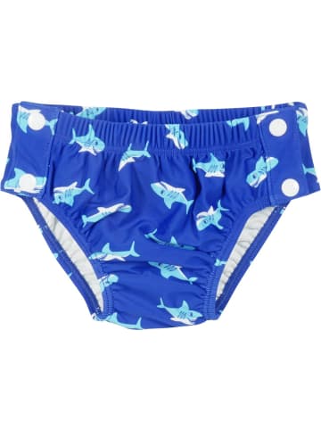Playshoes Badehose "UV-Schutz Windelhose Hai zum Knöpfen" in Blau