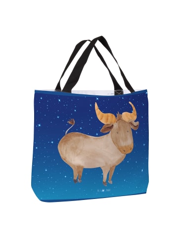 Mr. & Mrs. Panda Tote Bag Sternzeichen Stier ohne Spruch in Sternenhimmel Blau