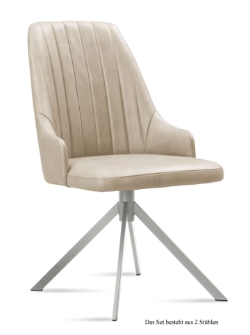 58 aufm Kessel ESSZIMMERSTUHL (2er-Set) Dorrit 52x91x60 Edelstahl/Natur