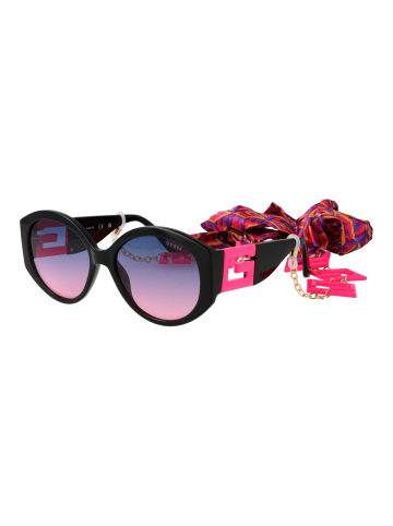 Guess Frauen Sonnenbrille Rund Schwarz