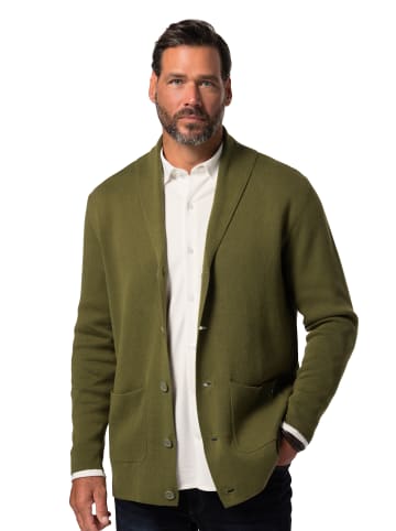 JP1880 Strickjacke in dunkles olive