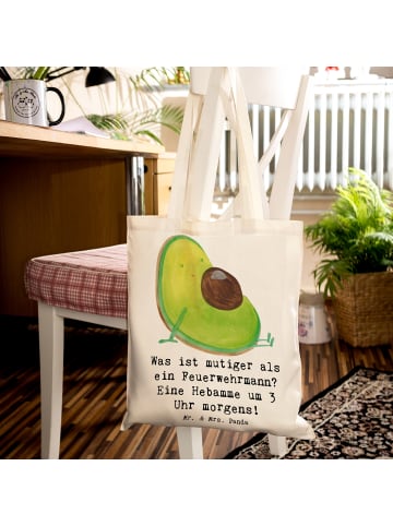 Mr. & Mrs. Panda Tragetasche Mutige Hebamme mit Spruch in Creme