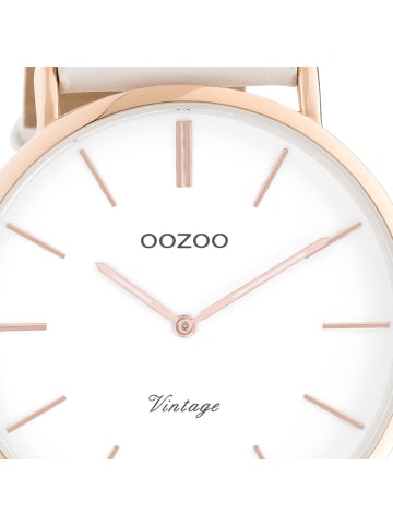 Oozoo Armbanduhr Oozoo Vintage Series weiß groß (ca. 44mm)