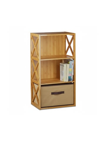 relaxdays Regal 3 Ablagen in Natur-Braun - (B)42 x (H)80 x (T)29 cm