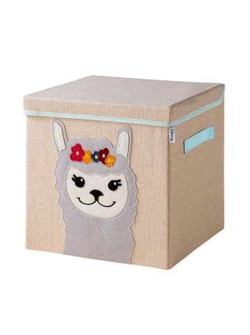 Lifeney Aufbewahrungsbox mit Deckel Lama, 33x33x33cm