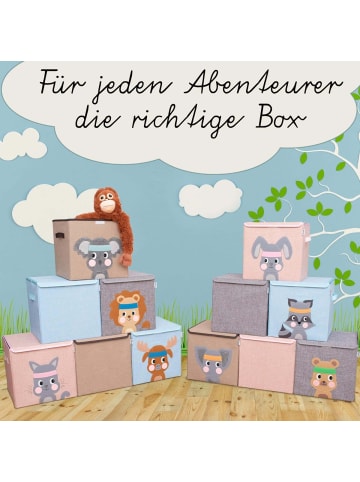 Lifeney Aufbewahrungsbox mit Deckel Hellgrau Pferd, 33 x 33 x 33 cm