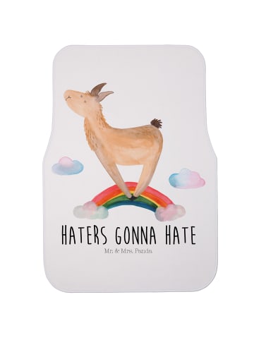 Mr. & Mrs. Panda Schutzmatte Auto Lama Regenbogen mit Spruch in Weiß