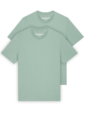 wat? Apparel T-Shirt 2er Pack Bio Basic T-Shirt Männer in Aloe