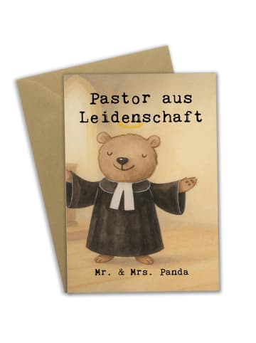 Mr. & Mrs. Panda Grußkarte Pastor Leidenschaft Design mit Spruch in Weiß