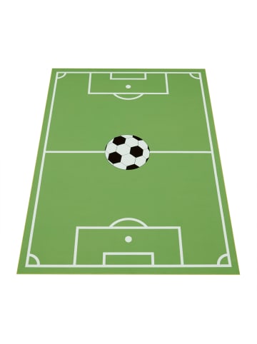 KADIMA DESIGN Kinderteppich waschmaschinenwaschbar Fußballfeld Kinderzimmer in Grün