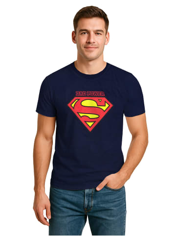 United Labels Dad Power T-Shirt - Superman Logo in blau