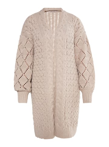 Usha Damen Strickcardigan in Grau Beige