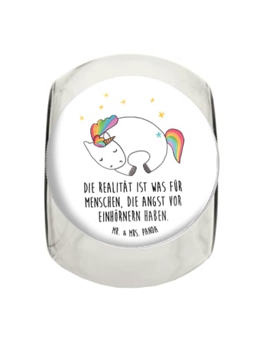 Mr. & Mrs. Panda Bonbonglas Einhorn Nacht mit Spruch in Weiß