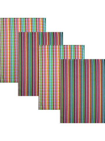 Kracht Baumwolle, Jacquard Küchenhandtuch 4er-Pack in bunt