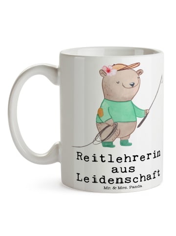 Mr. & Mrs. Panda Tasse Reitlehrerin Leidenschaft mit Spruch in Weiß