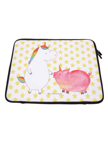 Mr. & Mrs. Panda Notebook Tasche Einhorn Schwein ohne Spruch in Weiß