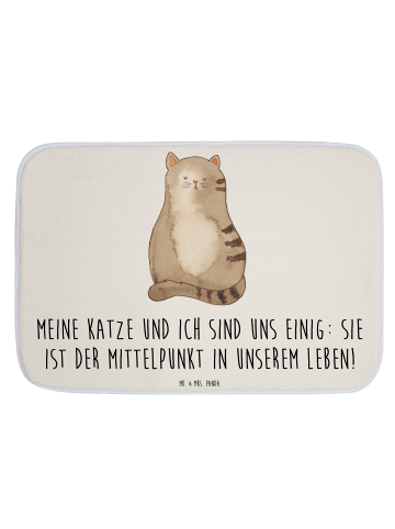 Mr. & Mrs. Panda Badvorleger Katze Sitzen mit Spruch in Weiß