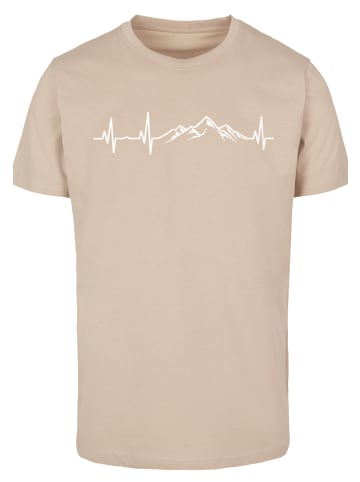 F4NT4STIC T-Shirt Herzschlag Berge Wandern in sand