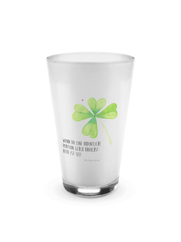 Mr. & Mrs. Panda Blümchentailglas Blume Kleeblatt mit Spruch in Transparent