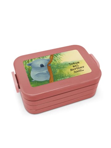 Mr. & Mrs. Panda Bento Box Koalabär Design mit Spruch in Rot Pastell
