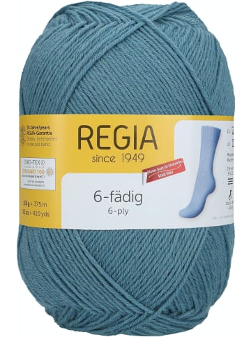 Regia Handstrickgarne 6-fädig Uni, 150g in Rauchblau