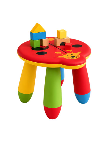 relaxdays Kinderhocker "Marienkäfer" in Bunt - (B)25 x (H)26 x (T)32 cm
