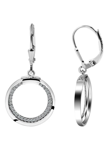Adeliás Damen Ohrringe – Ohrhänger aus 925 Silber mit Zirkonia in silber