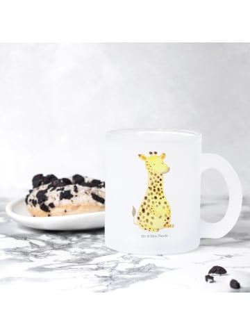Mr. & Mrs. Panda Teetasse Glas Giraffe Zufrieden ohne Spruch in Transparent