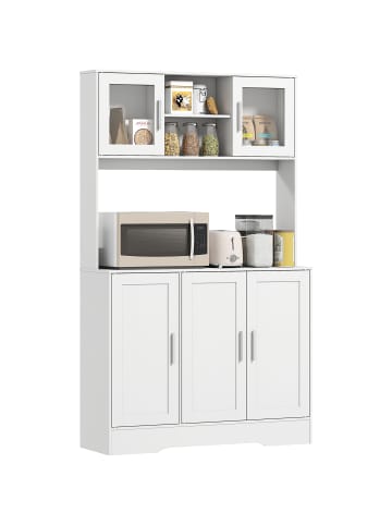HOMCOM Küchenschrank-108L x 35B x 180H cm-Weiß