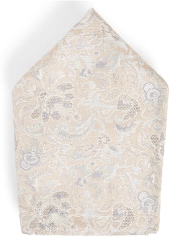 WILVORST Herren Fliege und Einstecktuch in beige hellgrau - 0001