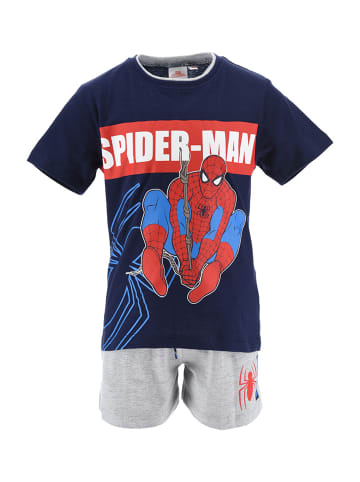 Spiderman 2tlg. Outfit: Sommer-Set T-Shirt und Short in Dunkel-Blau