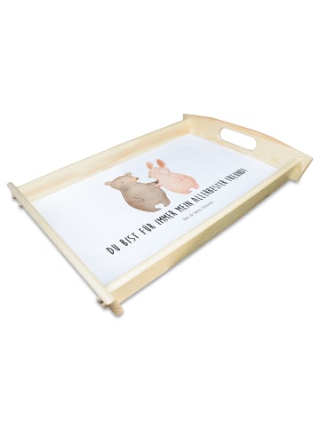 Mr. & Mrs. Panda Tablett Bär und Hase Umarmen mit Spruch in Weiß