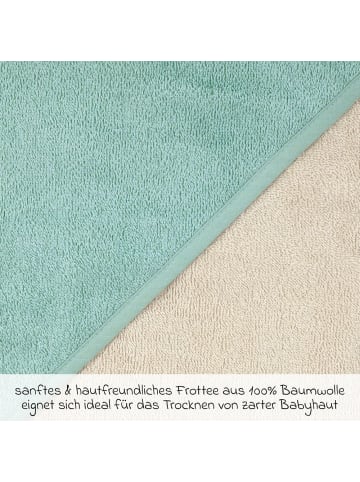 Wörner Kapuzenbadetuch 100 x 100 cm - Greige Ei in blau,beige