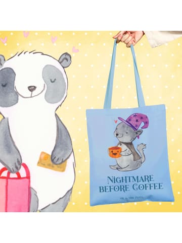 Mr. & Mrs. Panda Tasche Kater Kaffee mit Spruch in Sky Blue