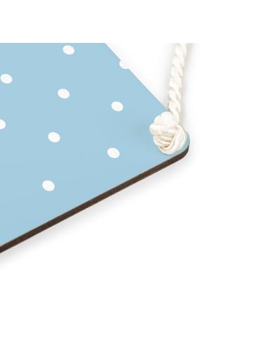 Mr. & Mrs. Panda Wandbild Holz Igel Familie mit Spruch in Blau Pastell